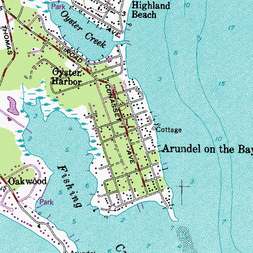 Topographic Map of Arundel on the Bay Post Office (historical), MD