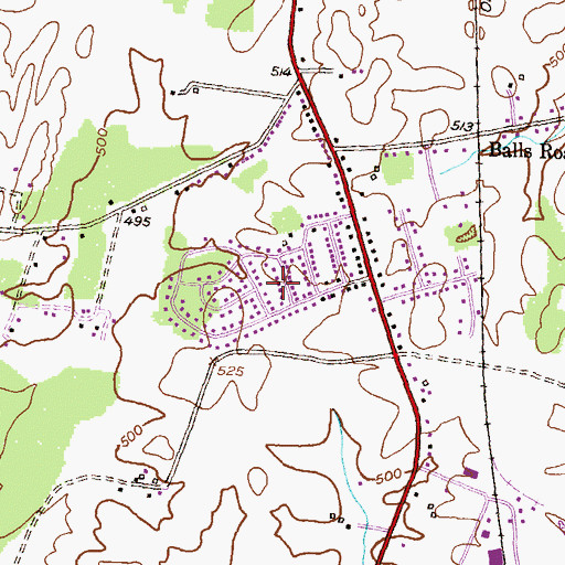 Topographic Map of Saint James School Post Office (historical), MD
