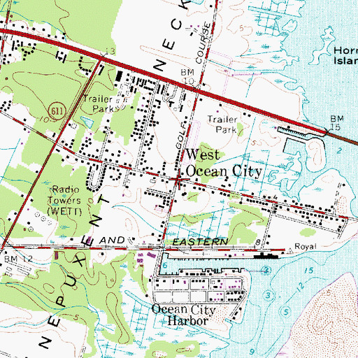 Topographic Map of West Ocean City Post Office (historical), MD