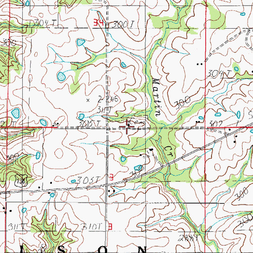 Topographic Map of Goshen Cemetery, MO