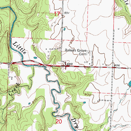 Topographic Map of Fairbanks Post Office (historical), MO