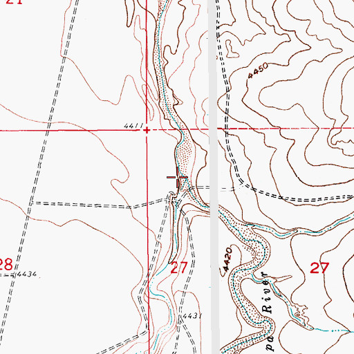 Topographic Map of Mustang Creek, CO