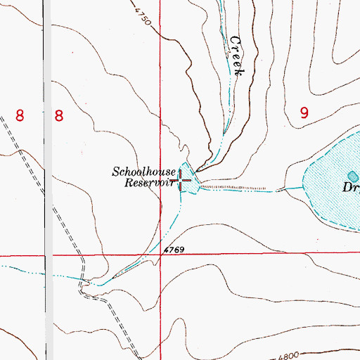 Topographic Map of Schoolhouse Reservoir, CO