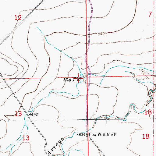 Topographic Map of Big Pit, CO