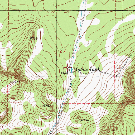 Topographic Map of Middle Tank, NM