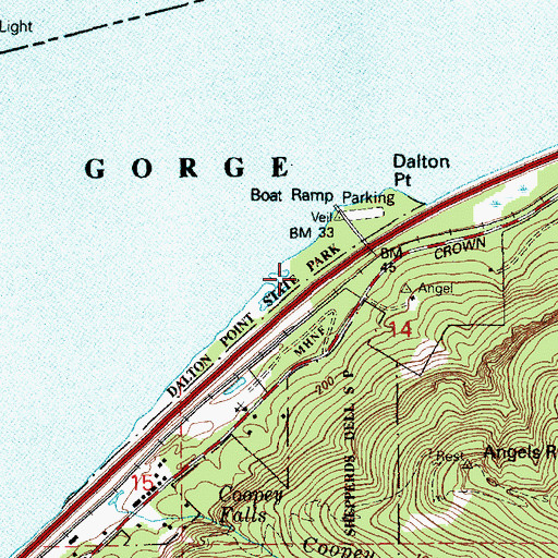 Topographic Map of Dalton Point State Recreation Site, OR