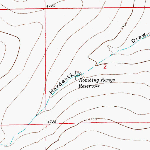 Topographic Map of Bombing Range Reservoir, CO