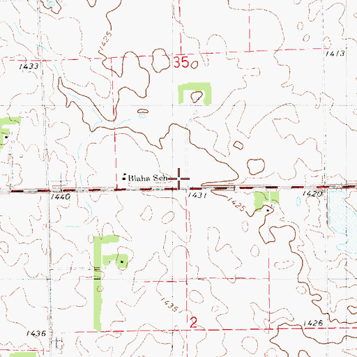 Topographic Map of Blaha (historical), SD