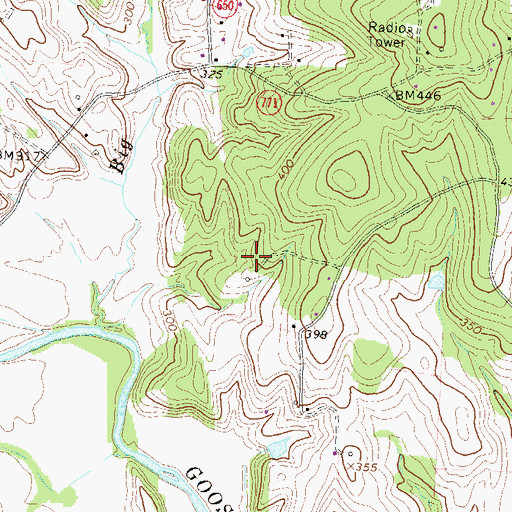 Topographic Map of Banshee Reeks Nature Preserve, VA