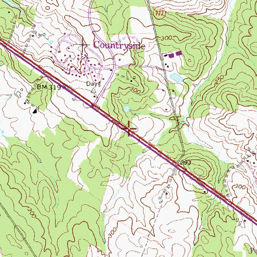 Topographic Map of Parc City Shopping Center, VA