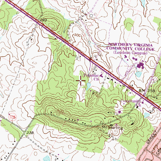 Topographic Map of Potomac Run Shopping Center, VA