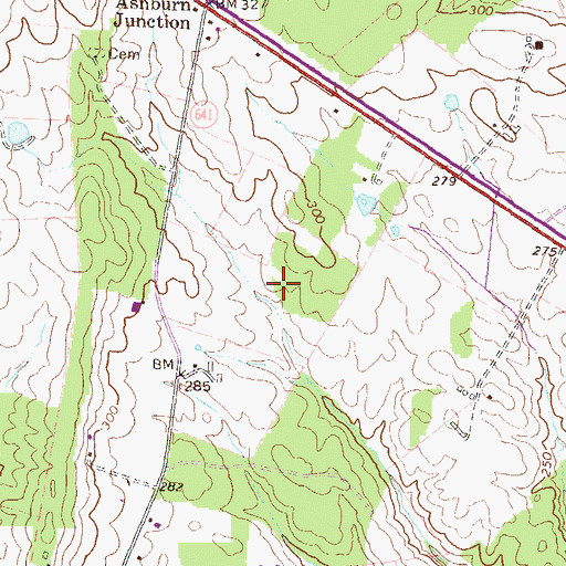 Topographic Map of Ashburn Village Visitor Center, VA