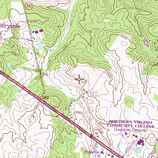 Topographic Map of Potomac Falls Post Office, VA