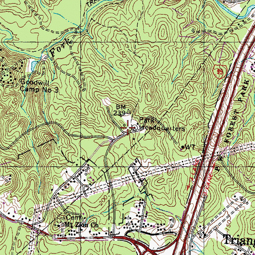 Topographic Map of Pine Grove Forest Trail, VA