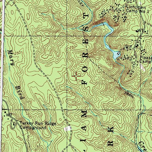 Topographic Map of Quantico Falls Trail, VA