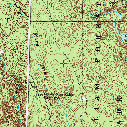 Topographic Map of Mary Bird Branch Trail, VA