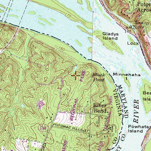 Topographic Map of Paw Paw Passage Trail, VA
