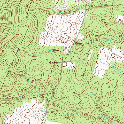 Topographic Map of Roe Chapel Cemetery, WV