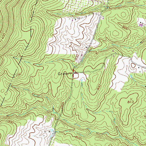 Topographic Map of Roe Chapel Cemetery, WV