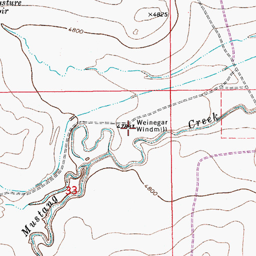 Topographic Map of Weinegar Windmill, CO