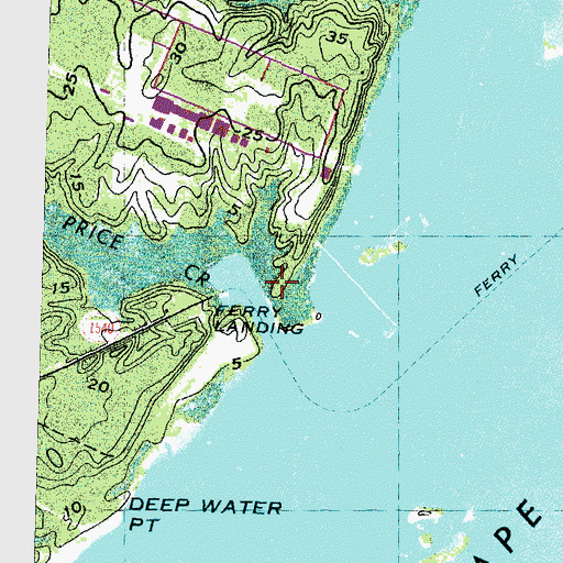 Topographic Map of Prices Creek Lighthouse, NC