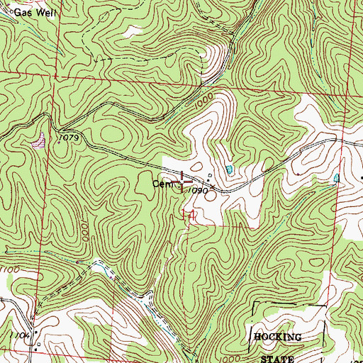 Topographic Map of Boling Cemetery, OH