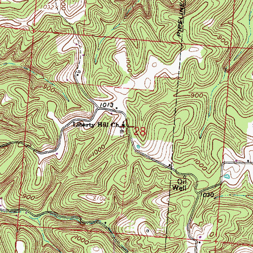 Topographic Map of Liberty Hill Cemetery, OH