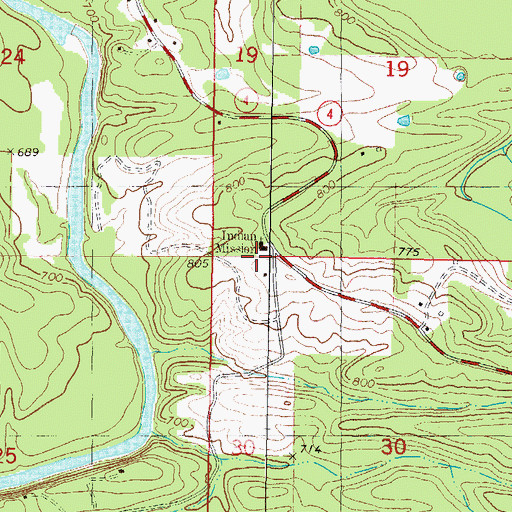 Topographic Map of Cusher Cemetery, OK