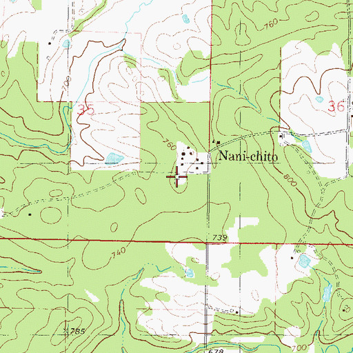 Topographic Map of Nani-Chito Cemetery, OK