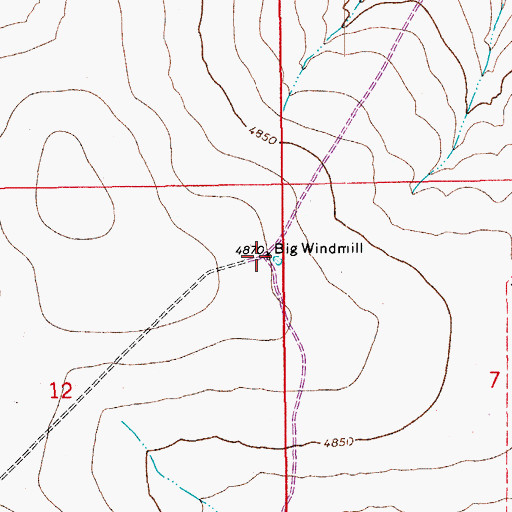 Topographic Map of Big Windmill, CO