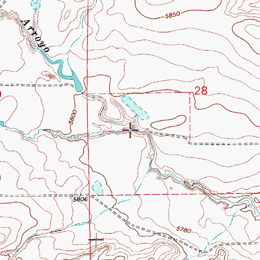 Topographic Map of Pope Arroyo, CO