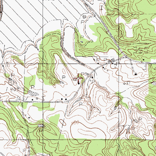 Topographic Map of Liberty Cemetery, TX
