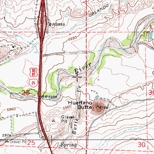 Topographic Map of Butte Creek, CO