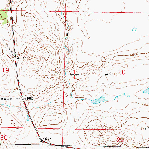 Topographic Map of Blackfeet Reservation West Division, MT
