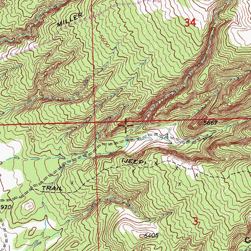Topographic Map of East Carbon Division, MT