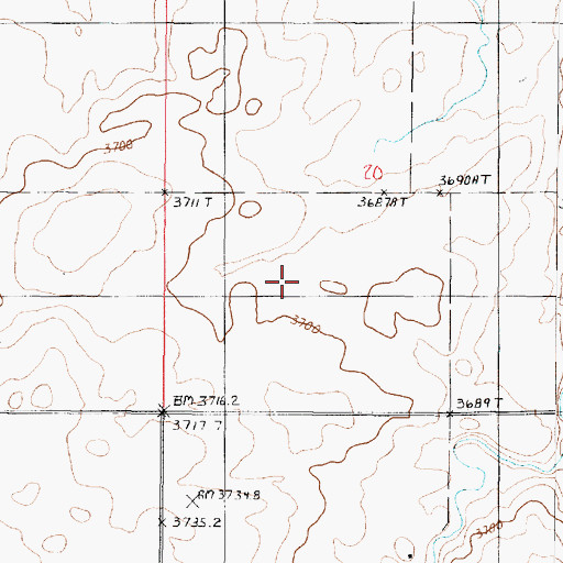 Topographic Map of Dutton-Power Division, MT
