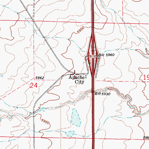 Topographic Map of Apache City, CO