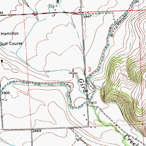 Topographic Map of Hamilton Division, MT
