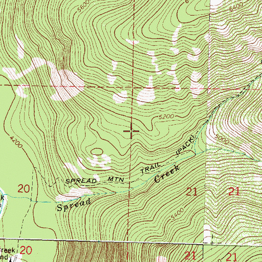 Topographic Map of Helmville Division, MT