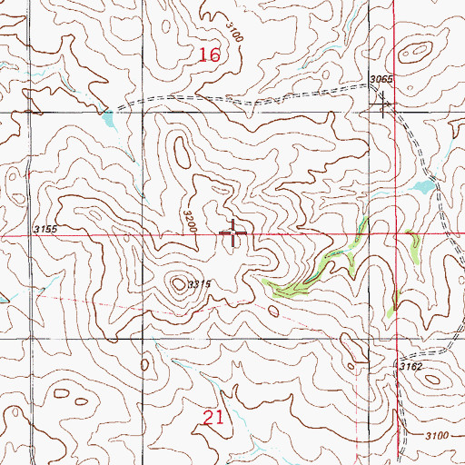 Topographic Map of Pine Hill-Saint Phillips Division, MT