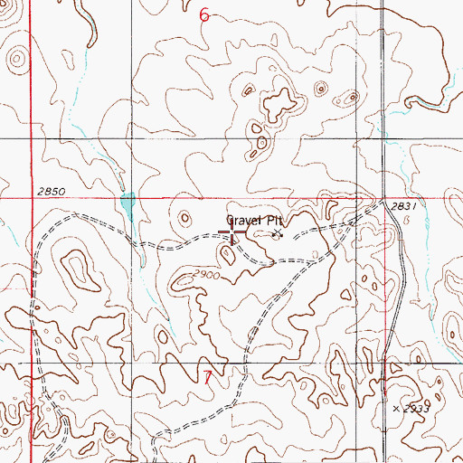 Topographic Map of Plevna Division, MT