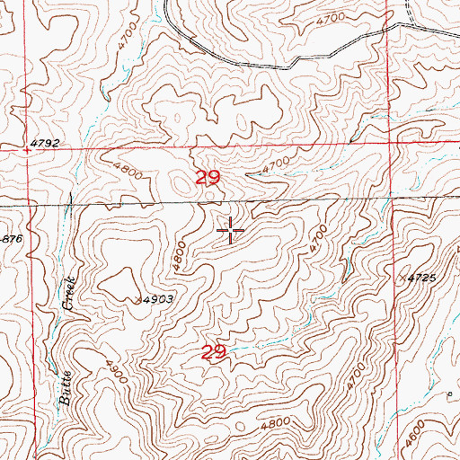 Topographic Map of Roberts Division, MT