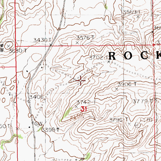 Topographic Map of Rocky Boy's Division, MT