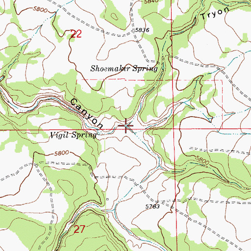 Topographic Map of Tryon Canyon, CO
