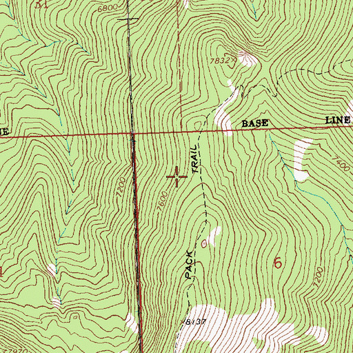 Topographic Map of Sula Division, MT