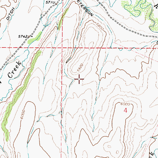 Topographic Map of Virginia City Division, MT