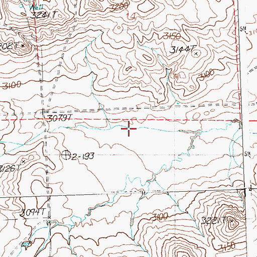 Topographic Map of Winnett South Division, MT