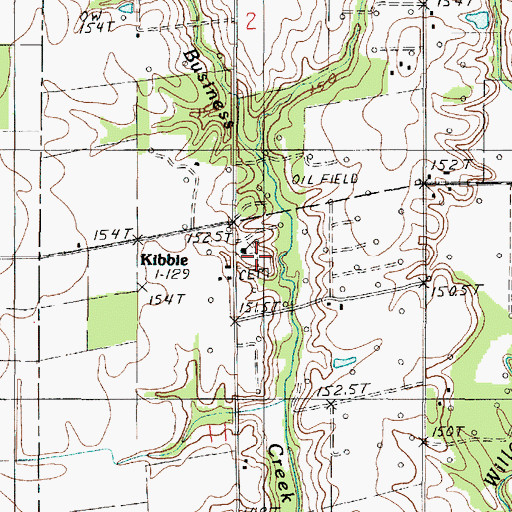 Topographic Map of White Oak Cemetery, IL