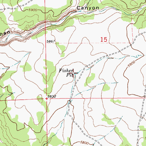 Topographic Map of Fisher Pit, CO