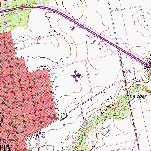 Topographic Map of Colorado High School, TX